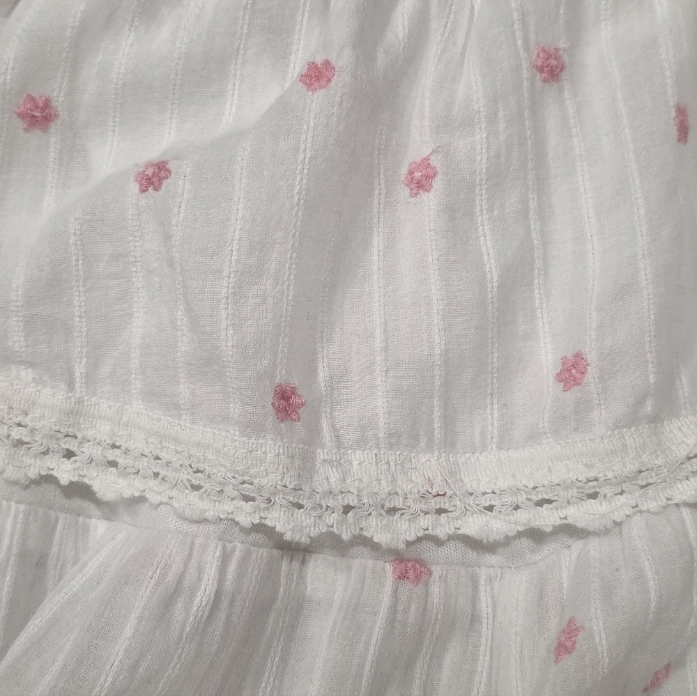 Japna White Ruffled Shorts with Pink Floral Pattern. Size S - Picture 4 of 5
